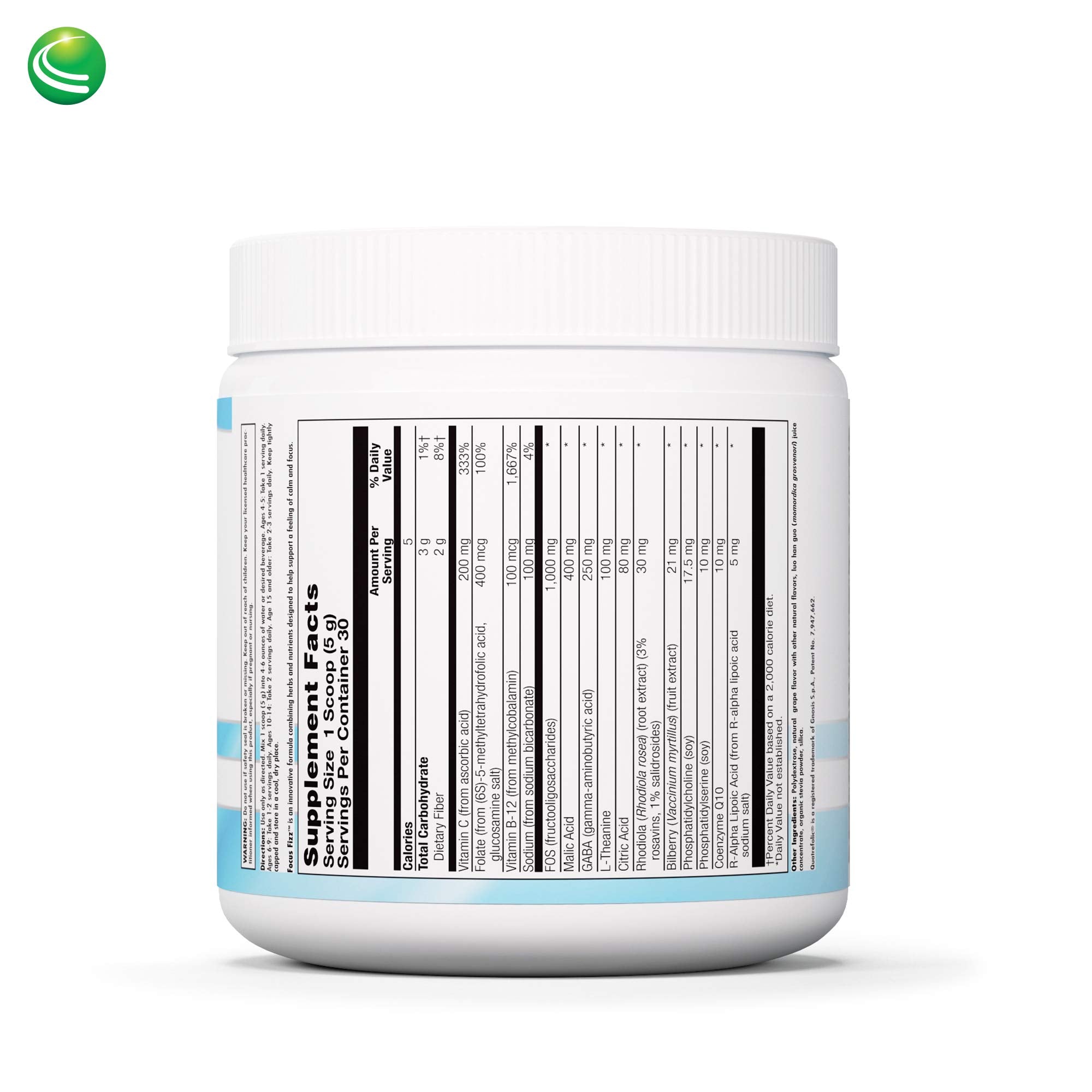 Nutra Biogenesis Focus Fizz – GABA L-Theanine Powder for Calm Focus