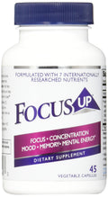 FocusUP Brain & Energy Support Supplement | Natural Nootropic Capsules – Sugar-Free 45 Caps