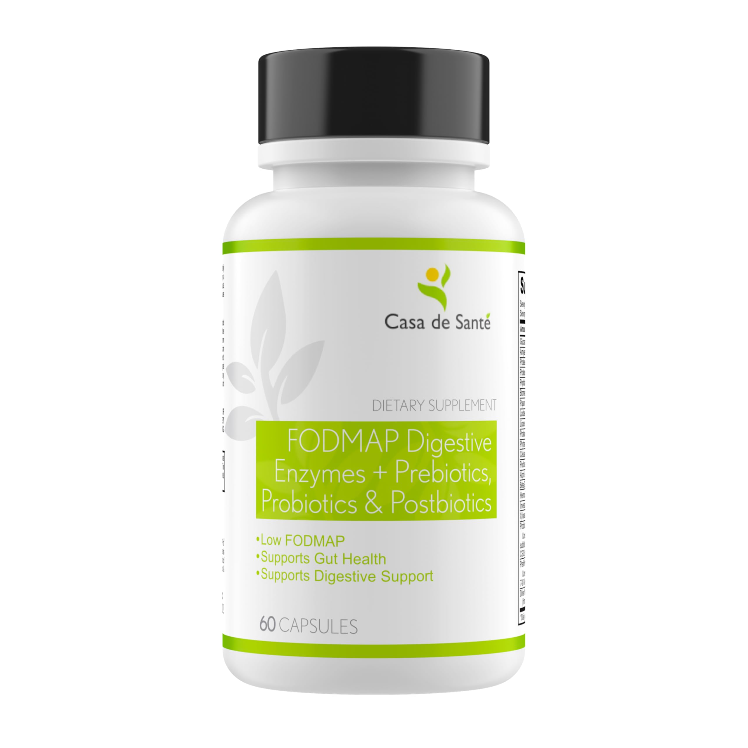 FODMAP Digestive Enzymes with Probiotics, Prebiotics & Postbiotics | Low FODMAP Certified for IBS & SIBO | Gut Health