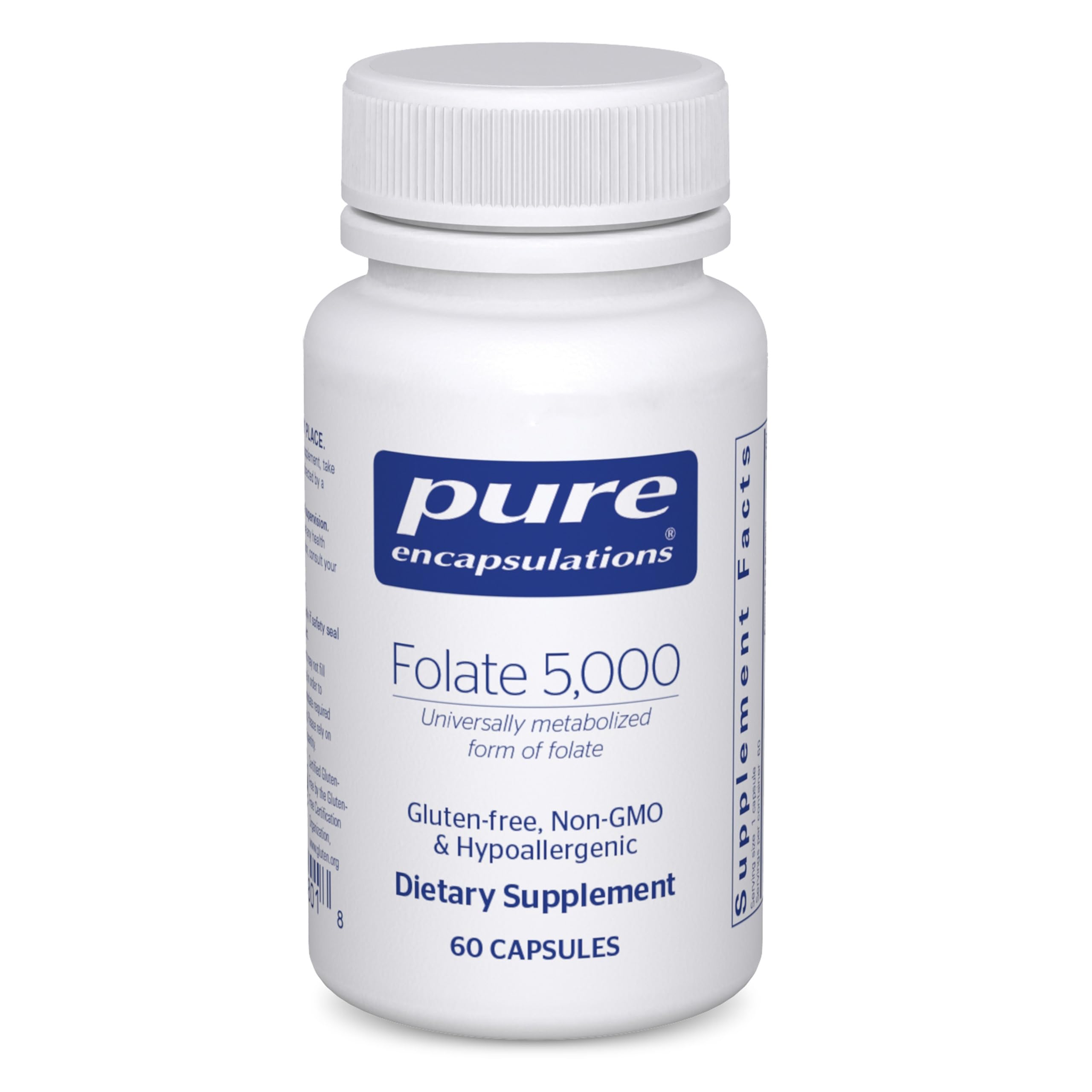 Pure Encapsulations Folate 5,000 - 5-MTHF Activated Vitamin B9 (60 Capsules)
