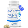 FolateMaxx L-Methylfolate 7.5mg with B Complex – 60 Capsules | Non-GMO, Gluten Free | 2-Month Supply