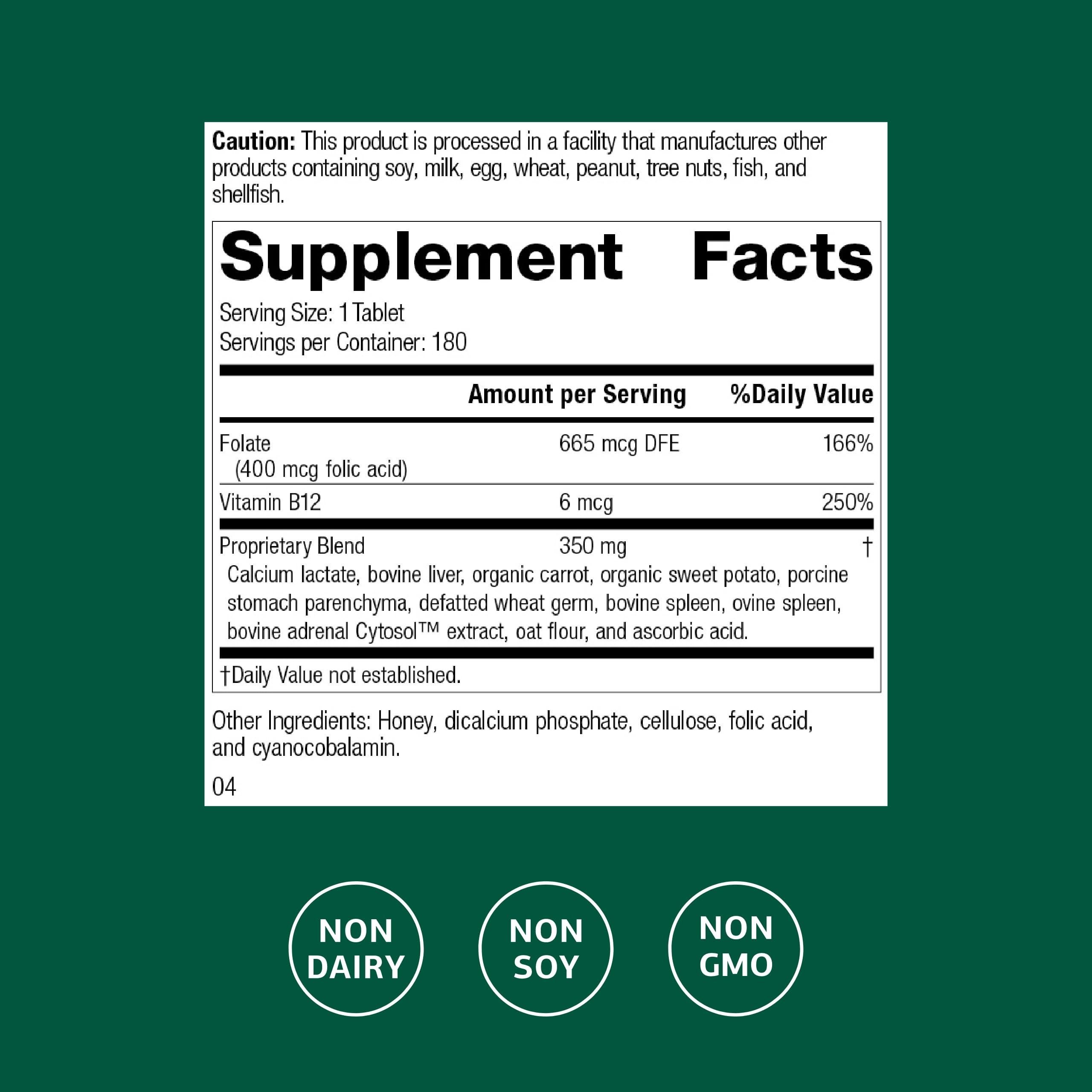 Standard Process Inc. Folic Acid B12-180 Tablets – Buy Online