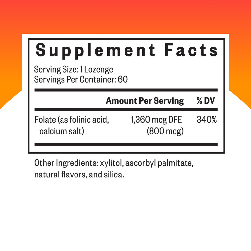 Folinic Acid 1360 mcg DFE (60 Lozenges) – Methyl-Free Folinic Acid | Seeking Health