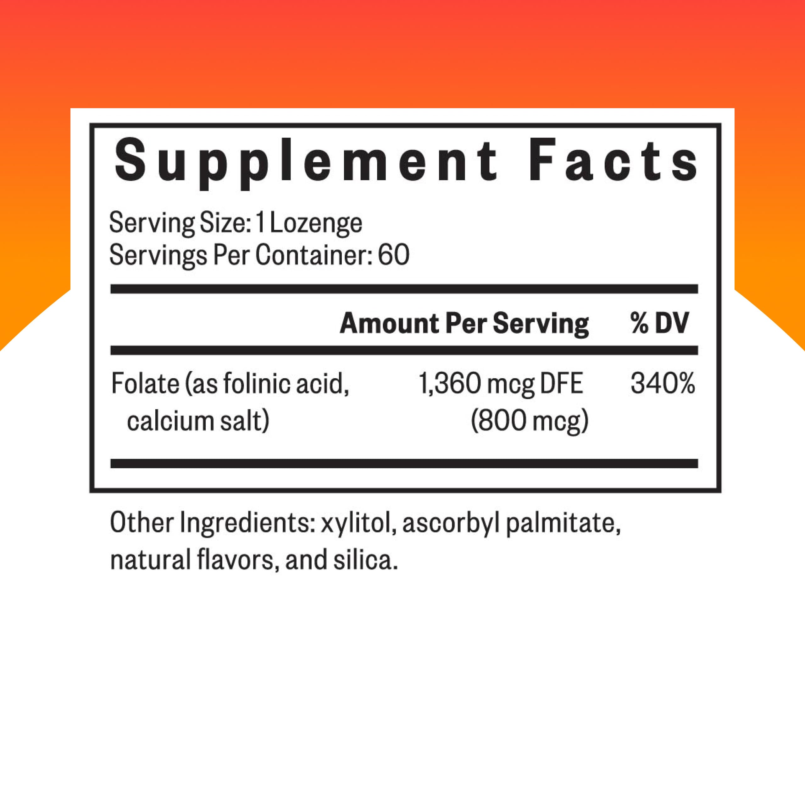 Folinic Acid 1360 mcg DFE (60 Lozenges) – Methyl-Free Folinic Acid | Seeking Health