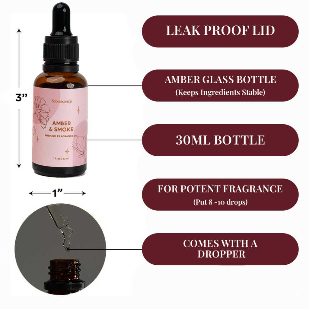 Folkulture Amber & Smoke Essential Oil Blend 30ml - Aromatherapy Diffuser Oil