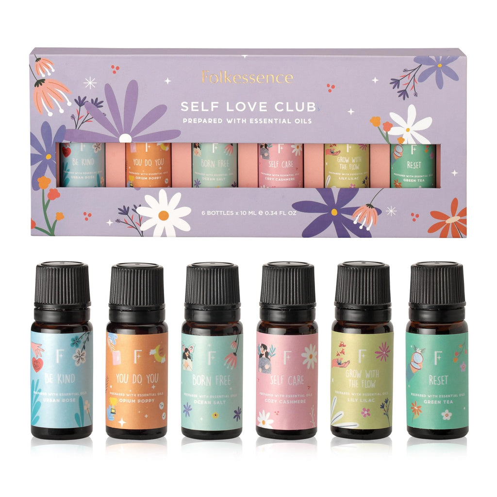 Folkulture Essential Oils for Diffuser – Set of 6 Fragrances (Green Tea, Ocean Salt)