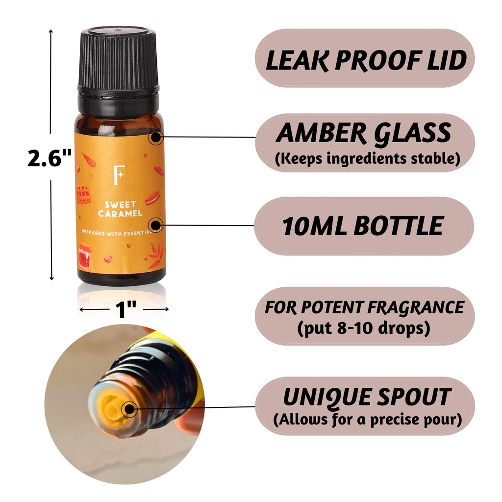 Folkulture Fall Essential Oils Set - 6 Diffuser Oils, Vanilla Pumpkin Spice | 60 ml