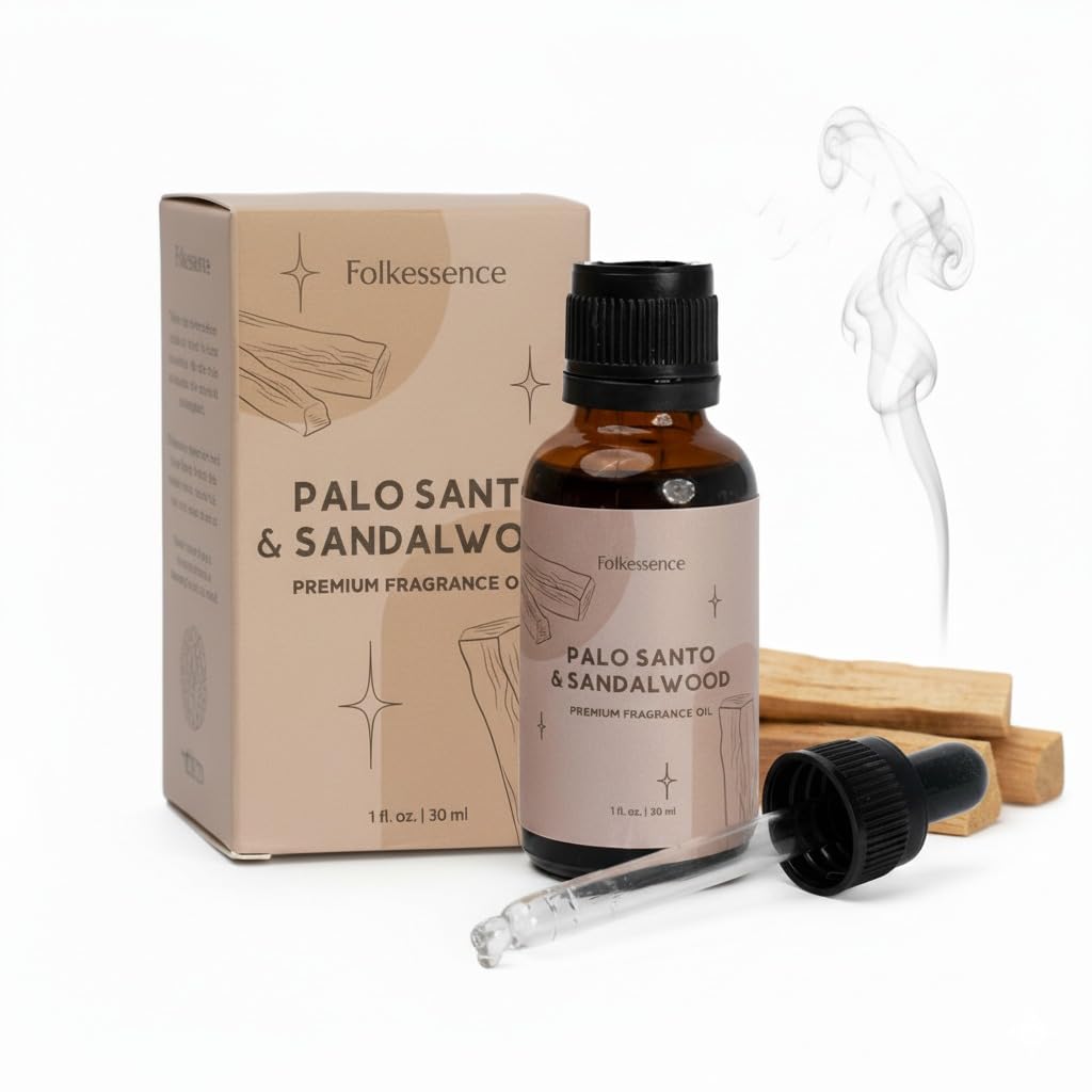 Folkulture Essential Oil Blends – 30ml (Pack of 1) | Sandalwood & Palo Santo Diffuser Oils for Home Fragrance & Relaxation
