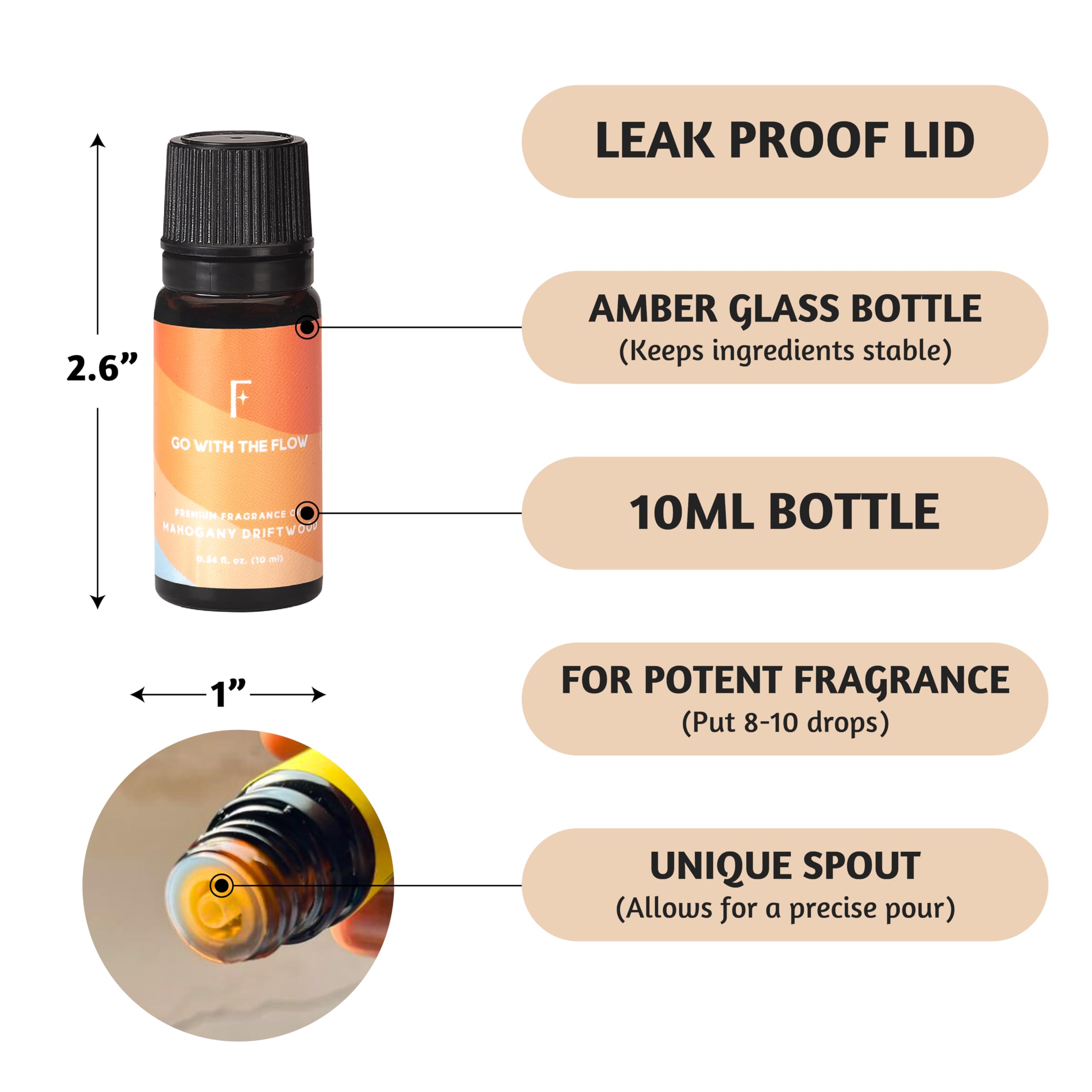 Folkulture Essential Oils for Home – Set of 6 Diffuser Oils (0.34 fl oz each) Beach Collection