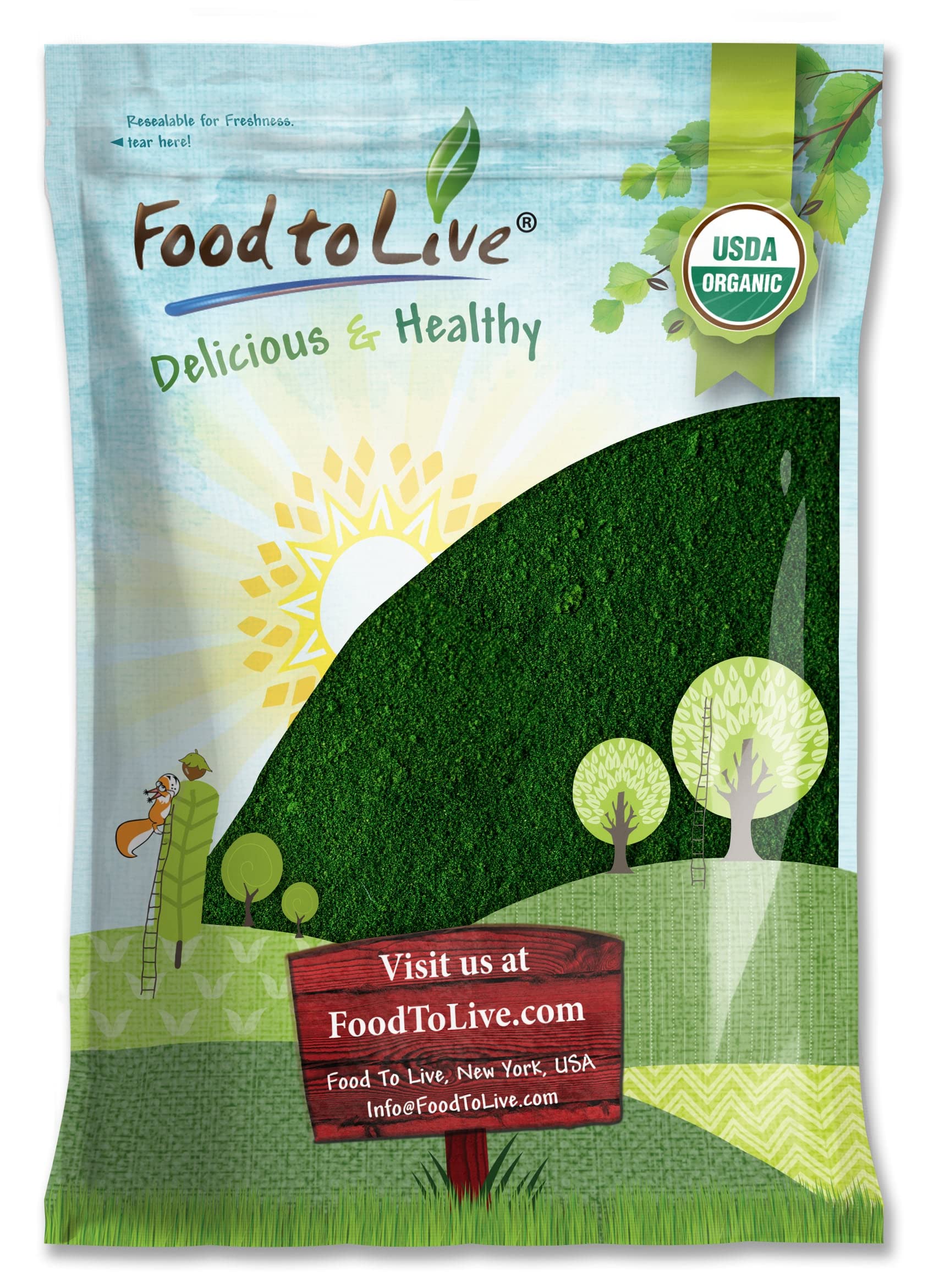 Food to Live Organic Algae Powder Mix – 8 lb, Spirulina & Chlorella 50/50, Non-GMO, Raw Vegan