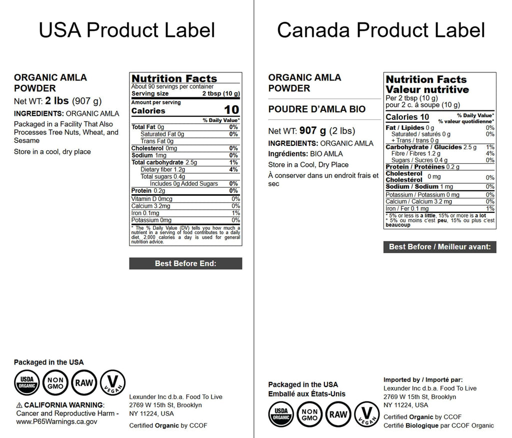 Food to Live Organic Amla Berry Powder (Amalaki) – 2 lb, Non-GMO, Raw & Pure