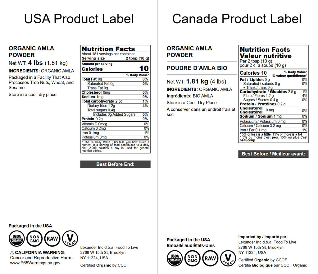 Food to Live Organic Amla Powder (Amalaki) - 4 lb, Non-GMO, Raw & Vegan