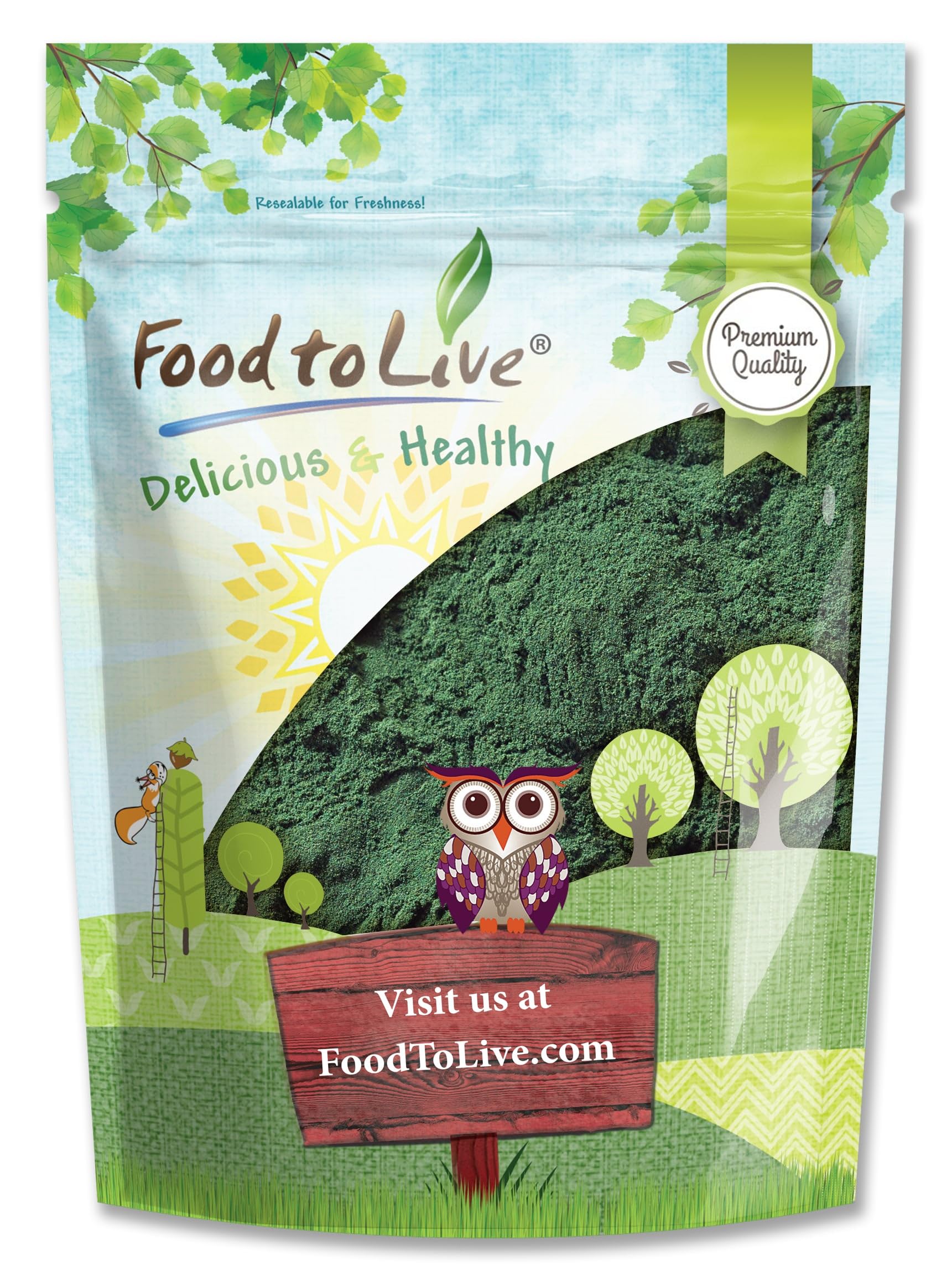 Food to Live Chlorella Powder 1 lb - Kosher, Raw Green Algae, Vegan Superfood