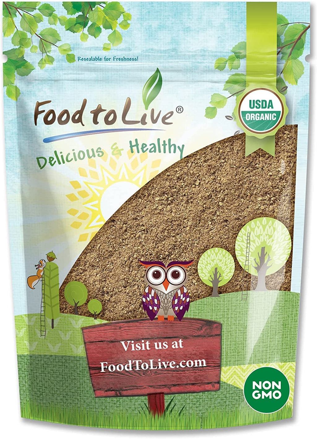 Food to Live Organic Psyllium Husk Powder - 1 lb, Non-GMO, Kosher, Ultra Fine, Vegan, Keto Friendly