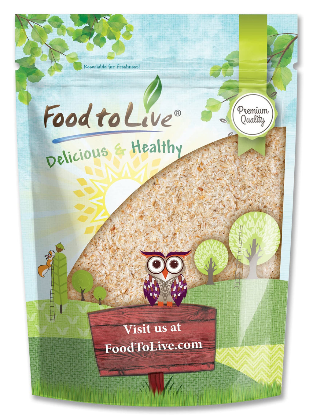 Food to Live Whole Psyllium Husks - 12 oz | Pure Psyllium Husk Flakes, Keto & Vegan