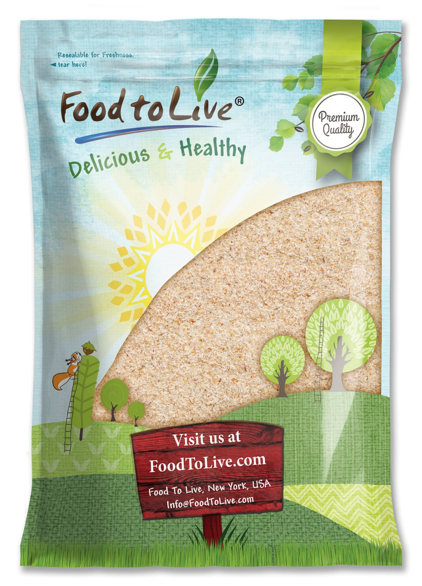 Food to Live Whole Psyllium Husks - 5 lb | Pure Psyllium Husk Flakes, Unflavored, Keto, Vegan