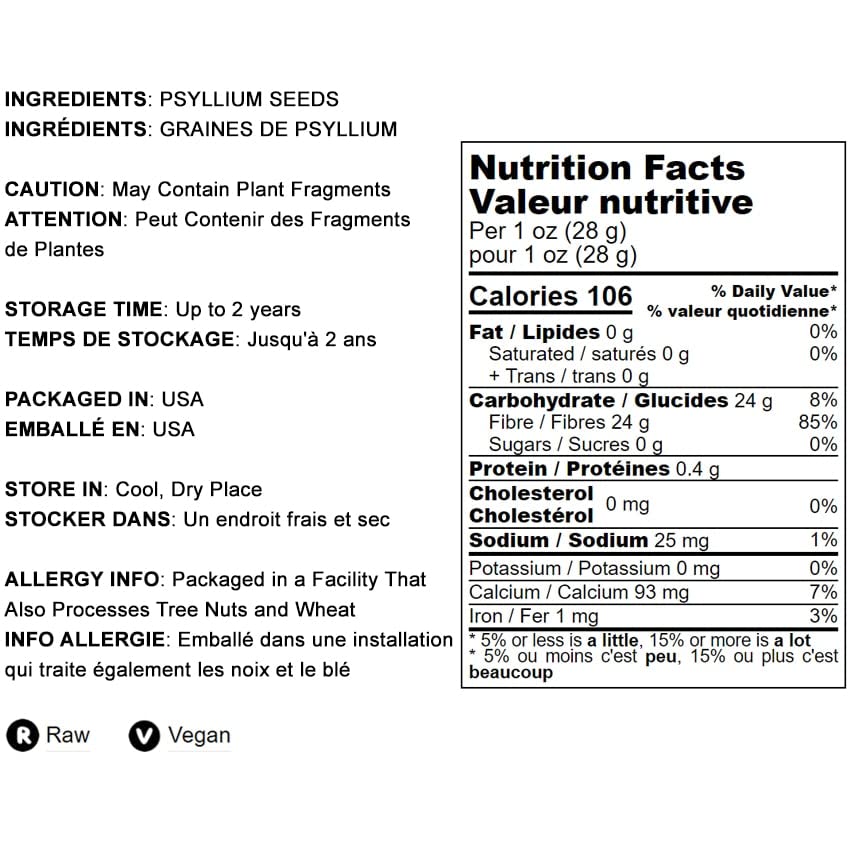 Food to Live Whole Psyllium Husks - 5 lb | Pure Psyllium Husk Flakes, Unflavored, Keto, Vegan
