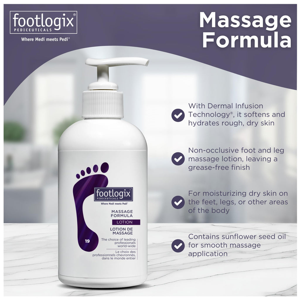 FOOTLOGIX Massage Formula Lotion 8.45 oz | Dermal Infusion Technology