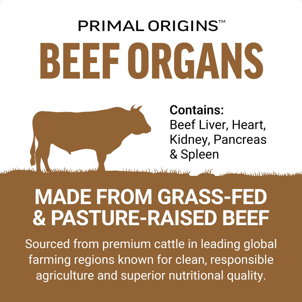 FORCE FACTOR Primal Origins Grass-Fed Beef Organs – Liver, Heart, Kidney, Pancreas & Spleen | 3500mg, 150 Capsules
