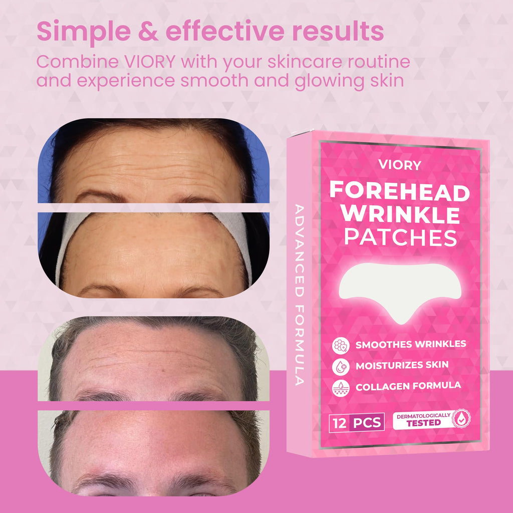 Forehead Wrinkle Patches Overnight Smoothing – Anti Wrinkle Patches for Face & Forehead | 12 pcs