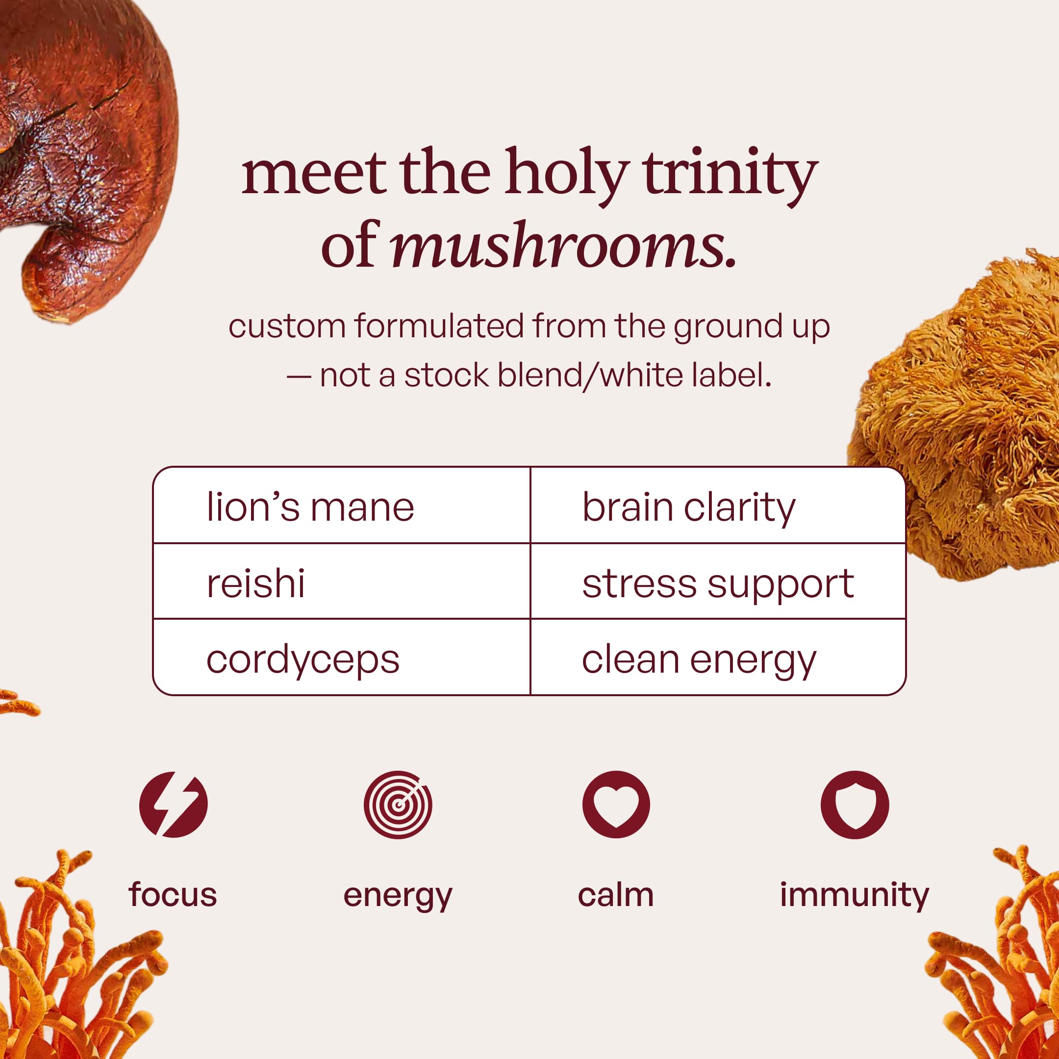 Forest Caps Mushroom Gummies – Lion’s Mane, Reishi & Cordyceps