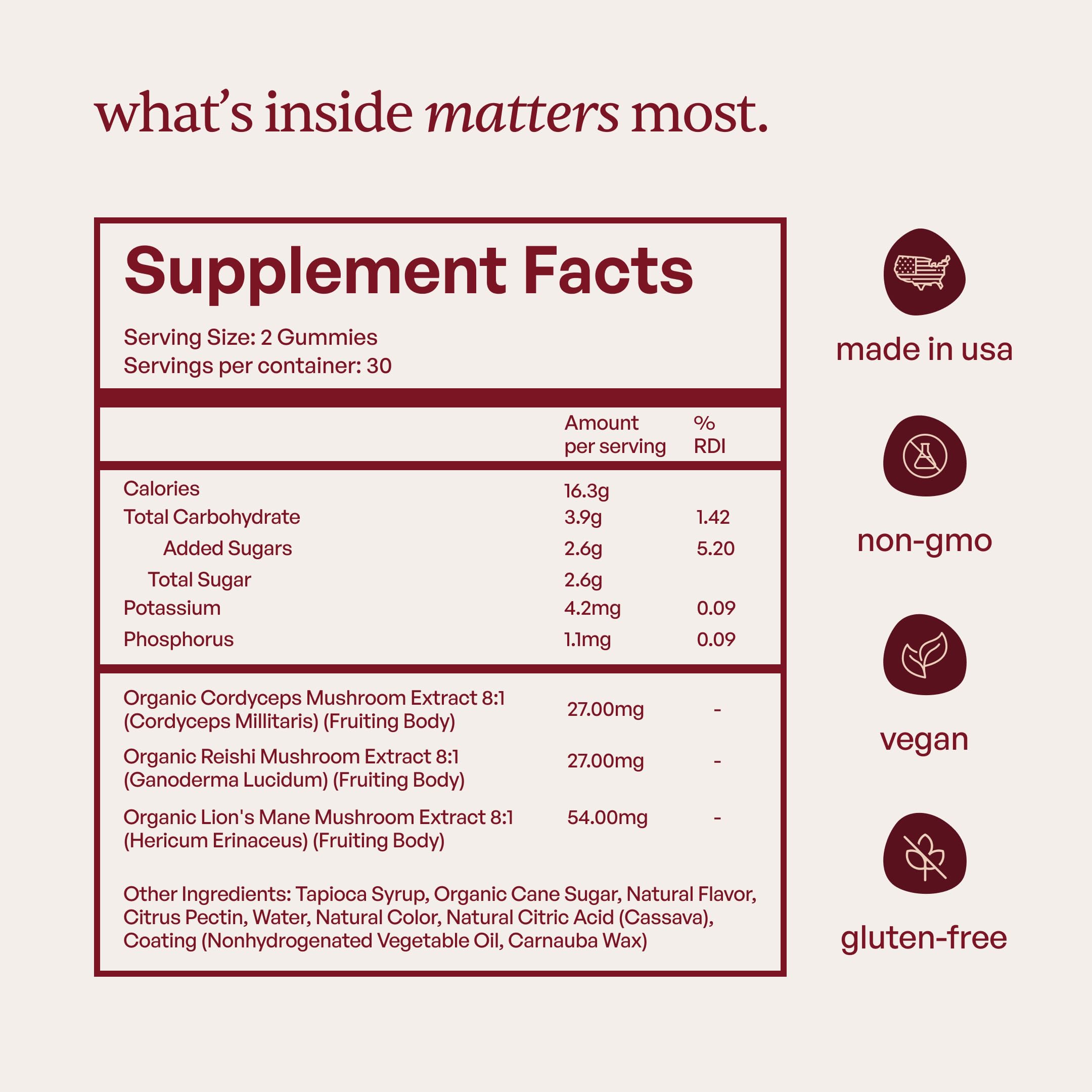 Forest Caps Mushroom Gummies – Lion’s Mane, Reishi & Cordyceps