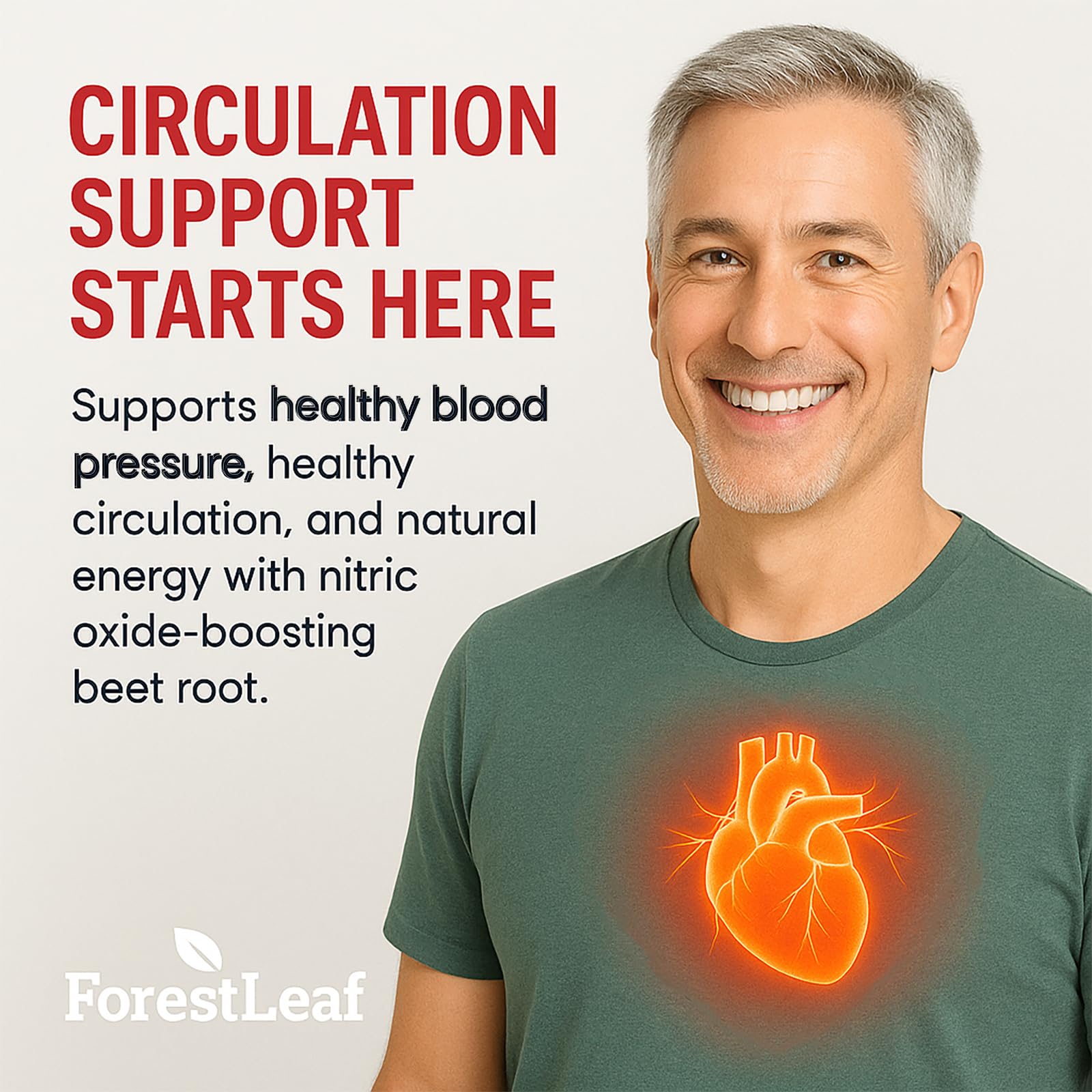 ForestLeaf Organic Beet Root Capsules – 20:1 Beet Extract with Ginger & Grape Seed | 120 Caps