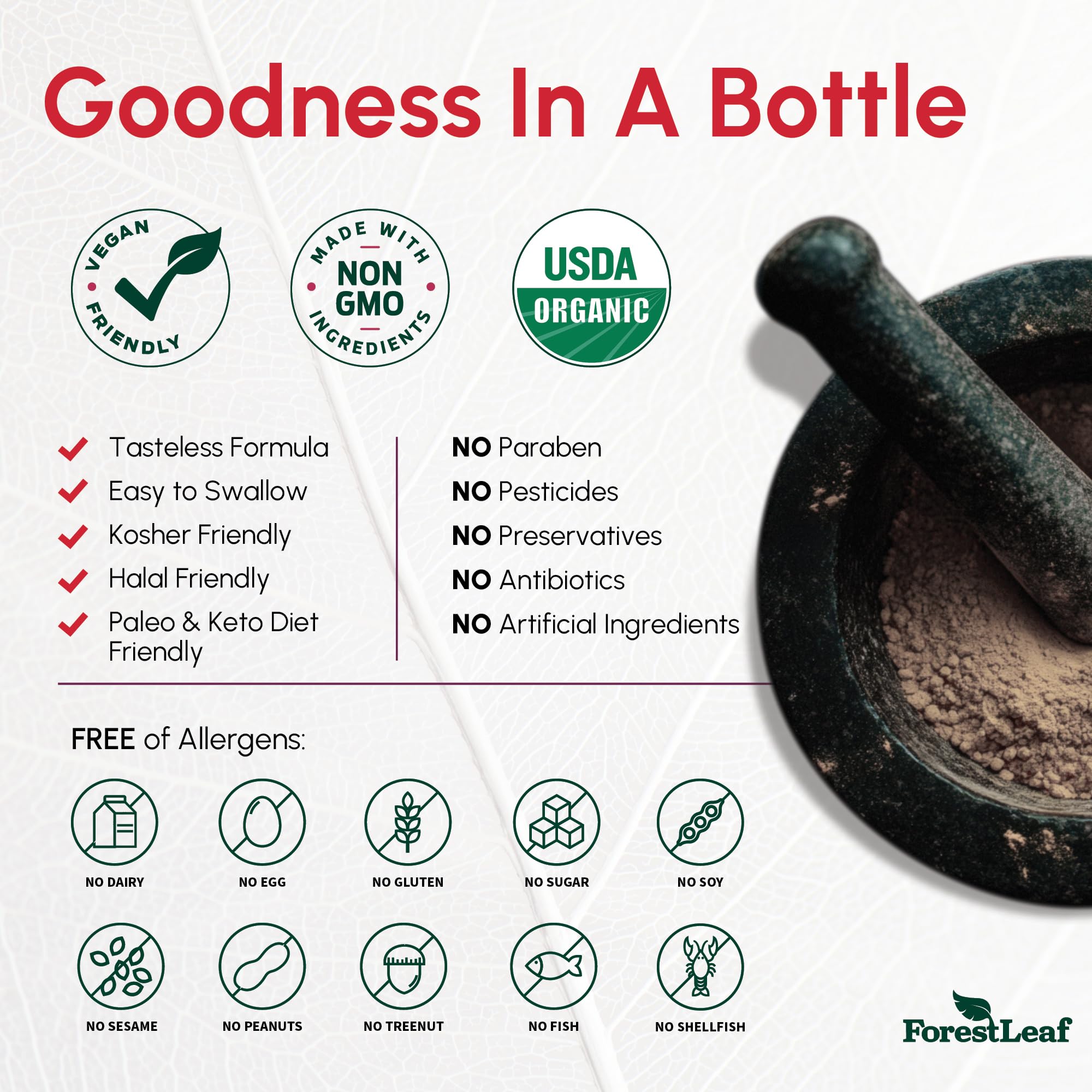 ForestLeaf Organic Beet Root Capsules – 20:1 Beet Extract with Ginger & Grape Seed | 120 Caps