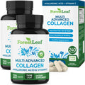 ForestLeaf Multi Collagen Pills with Hyaluronic Acid + Vitamin C | Hydrolyzed Collagen for Skin, Joints, and Hair | 240 Capsules
