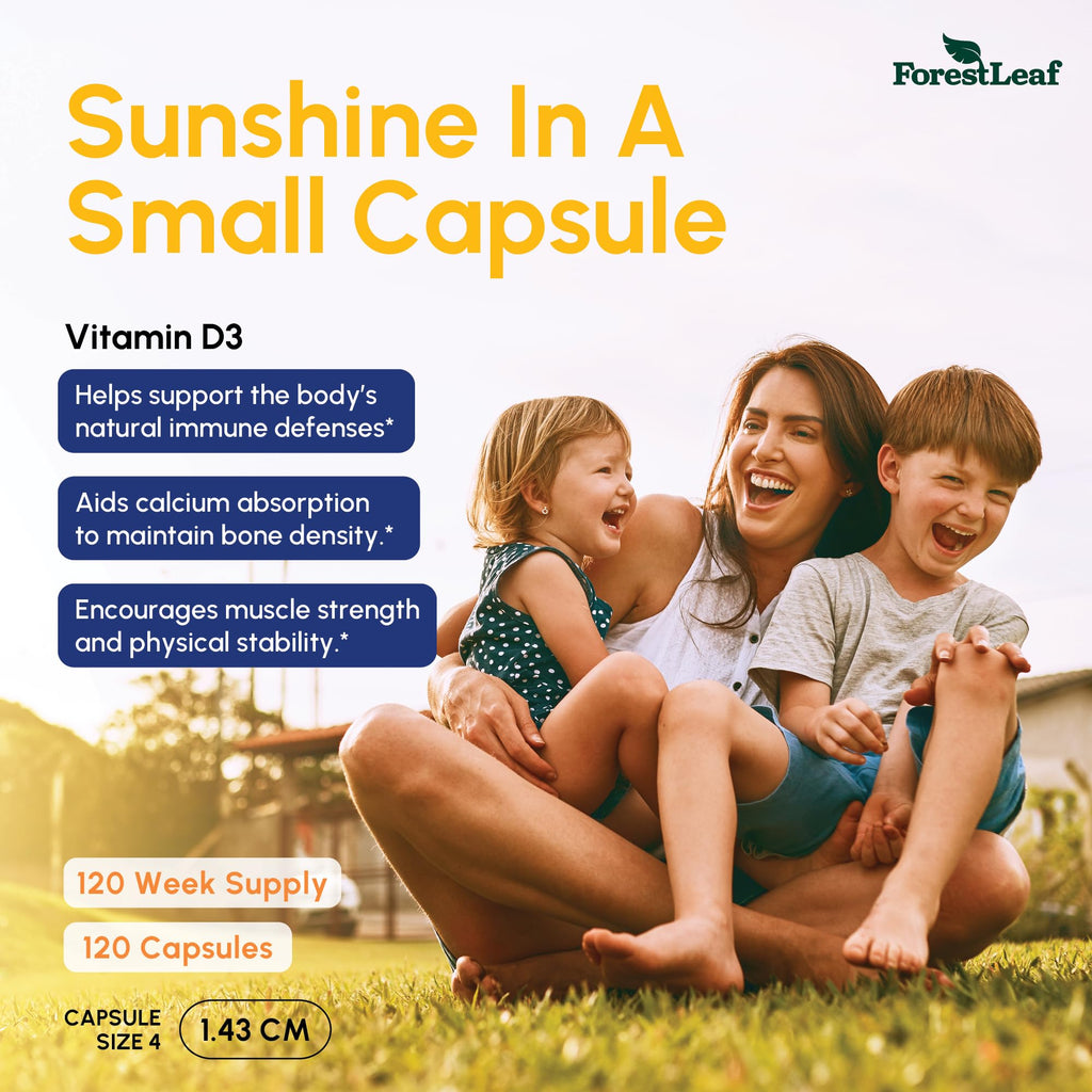 ForestLeaf Vitamin D3 50,000 IU – Weekly High Potency D3 (2-Year Supply)