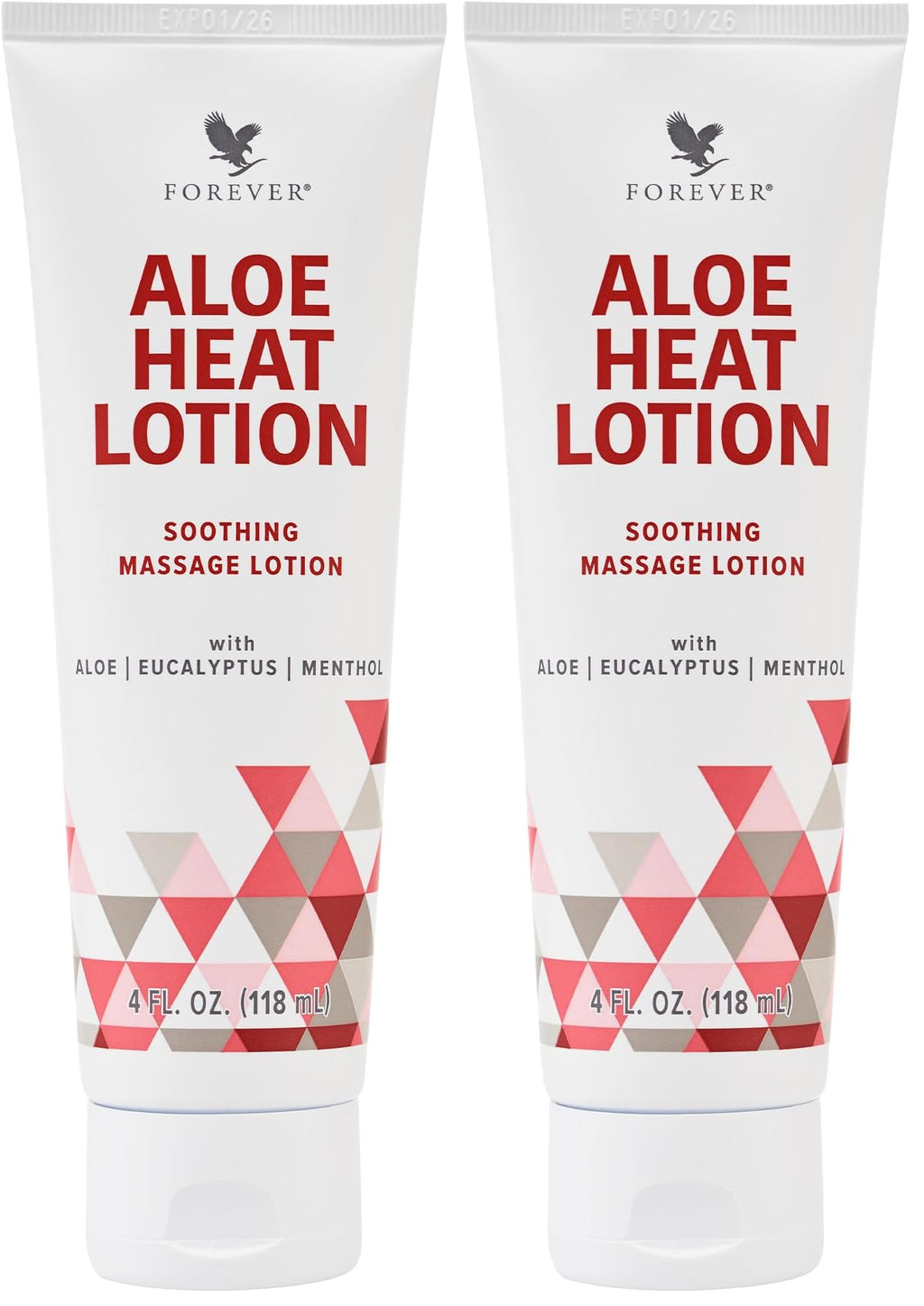 Forever Living Aloe Heat Lotion with Menthol & Eucalyptus – Vegan-Friendly, 4 fl oz (Pack of 2)