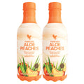 Forever Living - Aloe Peaches - Pure Aloe with Real Peach Flavor - Supports Digestion and Immunity - Vegan and Gluten-Free - 33.8 fl oz (2-Pack)