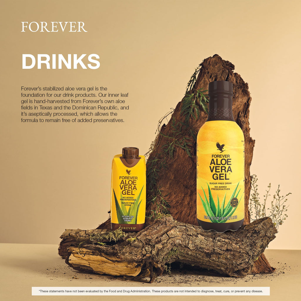 Forever Living Forever Aloe Vera Gel – 99.7% Pure Inner Leaf, Preservative-Free, 2 x 33.8 fl oz