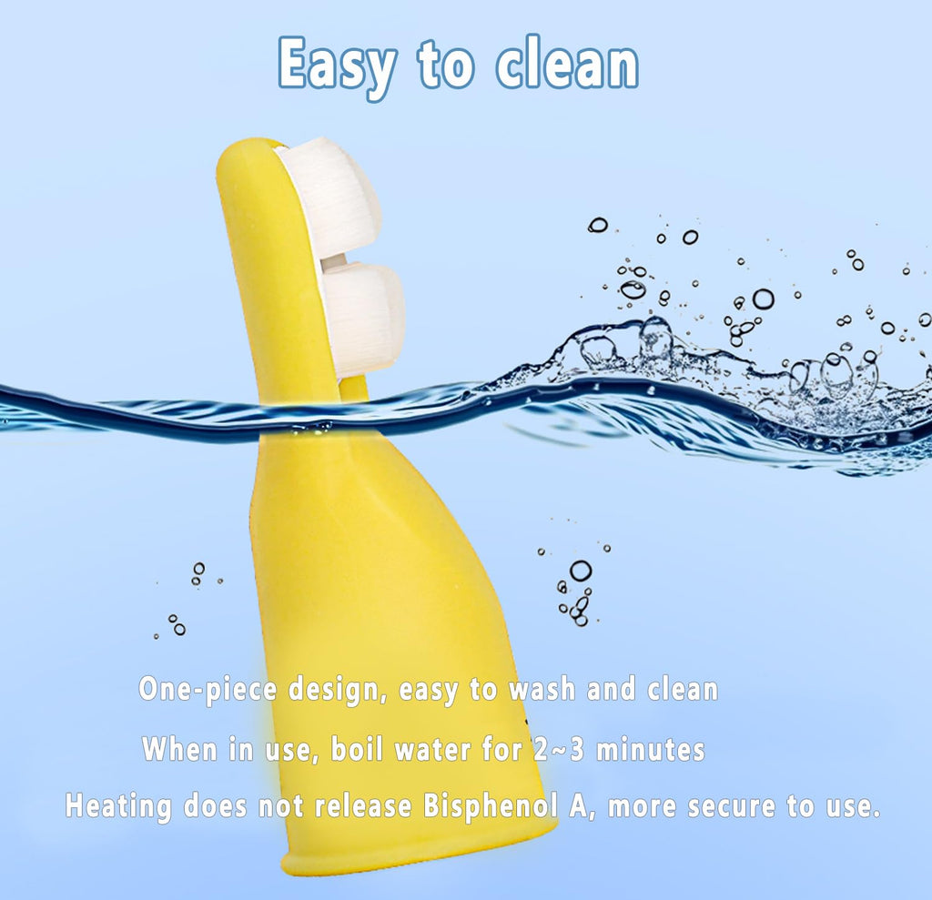 FOREVIVE Finger Toothbrush for Toddlers (1-3) - 2 Pack Silicone Toothbrush with Travel Case