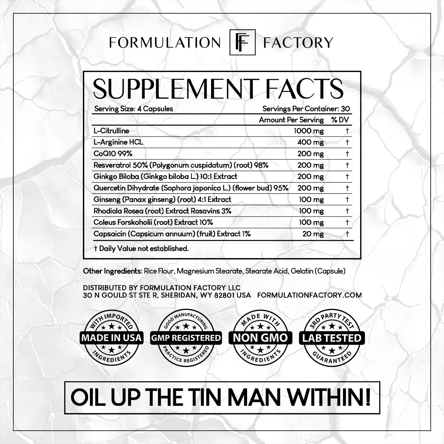 Formulation Factory Heart of Steel: 10-in-1 Nitric Oxide & Blood Pressure Support (240 Count, 2-Pack)