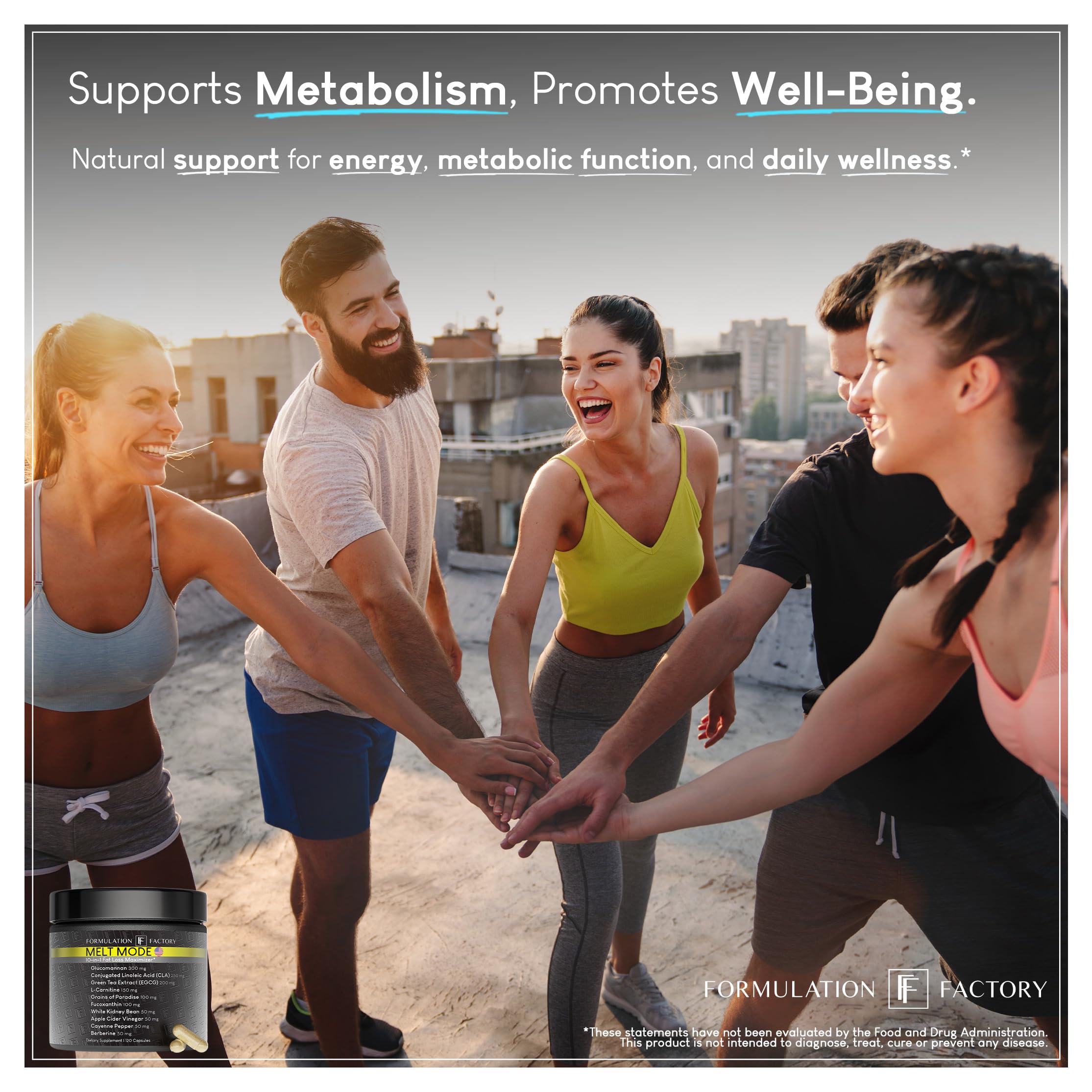 Formulation Factory Melt Mode 10-in-1 Metabolic Health & Energy Support | Green Tea, L-Carnitine, CLA, Glucomannan & More | Helps Support Appetite & Metabolism Balance | 360 Count (Pack of 3)