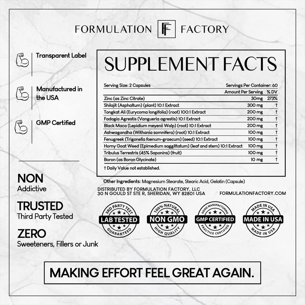 Formulation Factory Self Obsessed – 10-in-1 Masculine Vitality & Testosterone Support