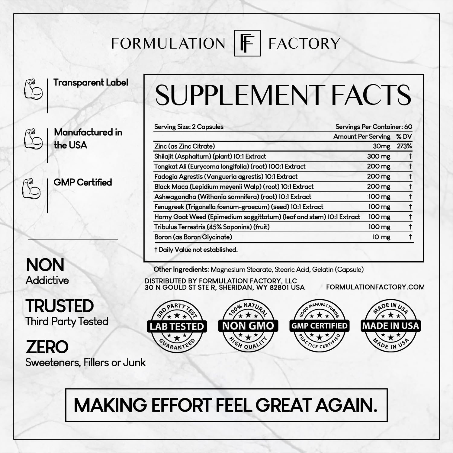 Formulation Factory Self Obsessed – 10-in-1 Masculine Vitality & Testosterone Support
