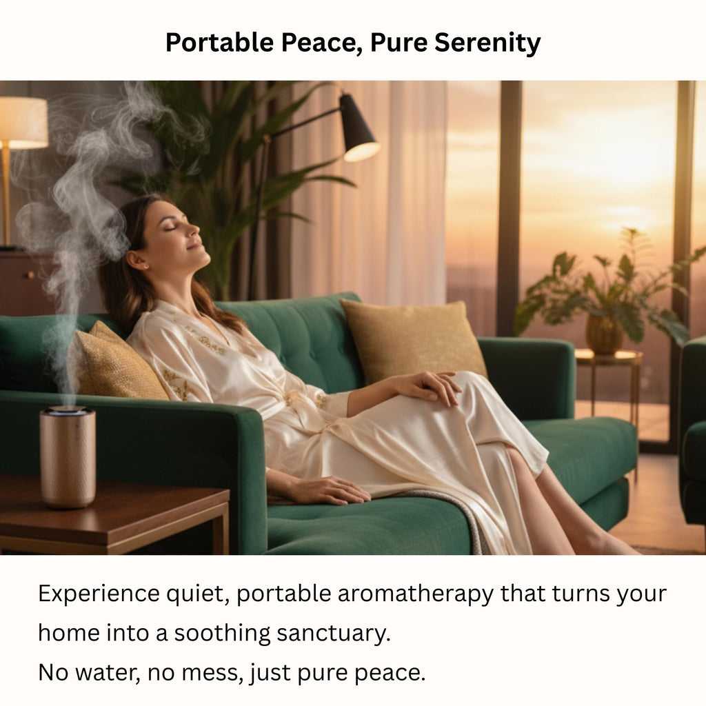 FOTUS AIR Waterless Diffuser – Portable USB-C Aromatherapy for Home, Car & Office | 3 Mist Levels, 15ml