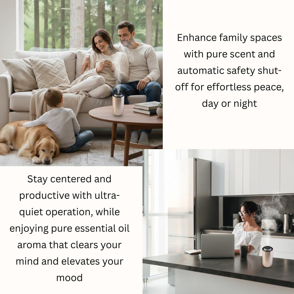 FOTUS AIR Waterless Diffuser – Portable USB-C Aromatherapy for Home, Car & Office | 3 Mist Levels, 15ml