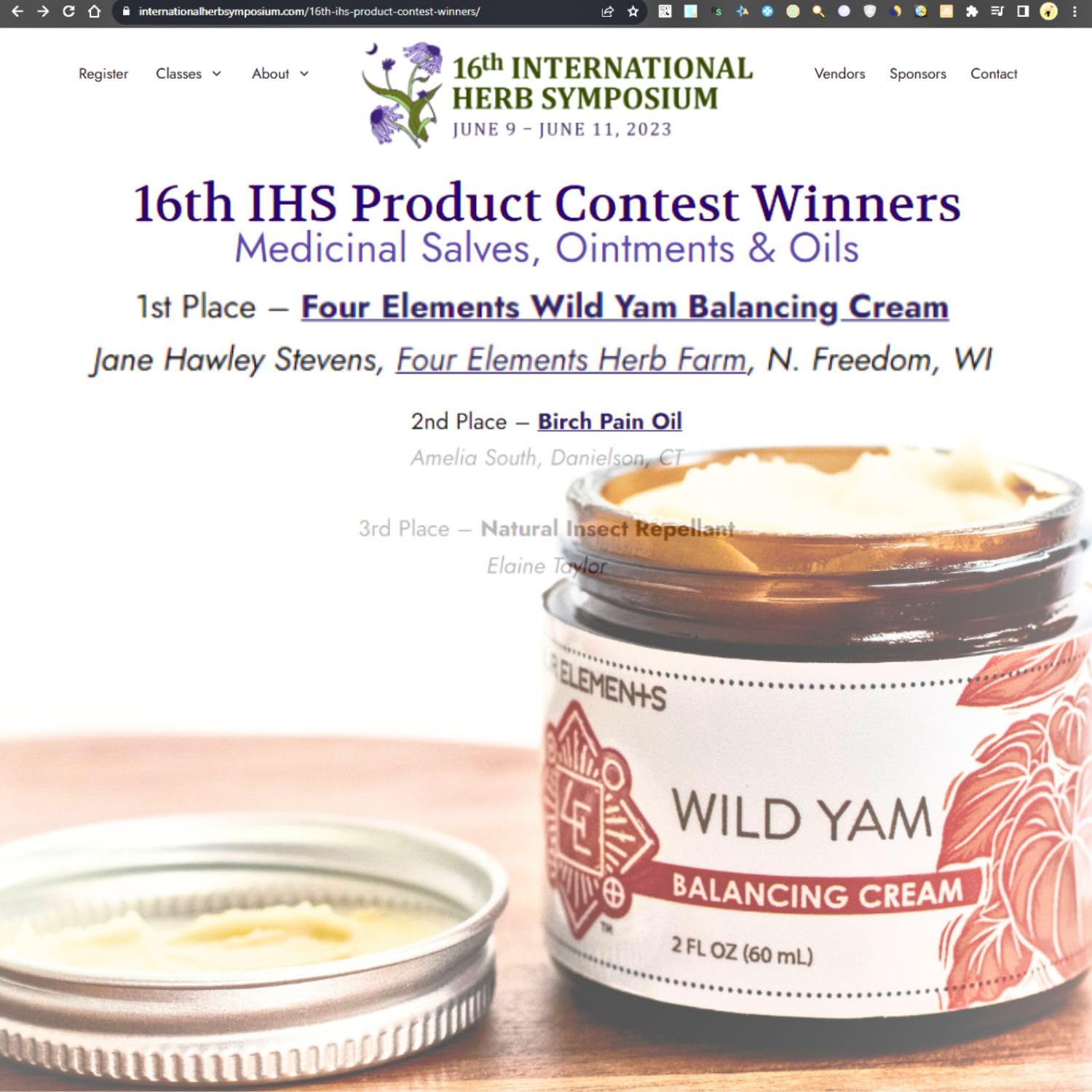 Four Elements 4E Wild Yam Balancing Cream 2 OZ — Award-Winning USA Made