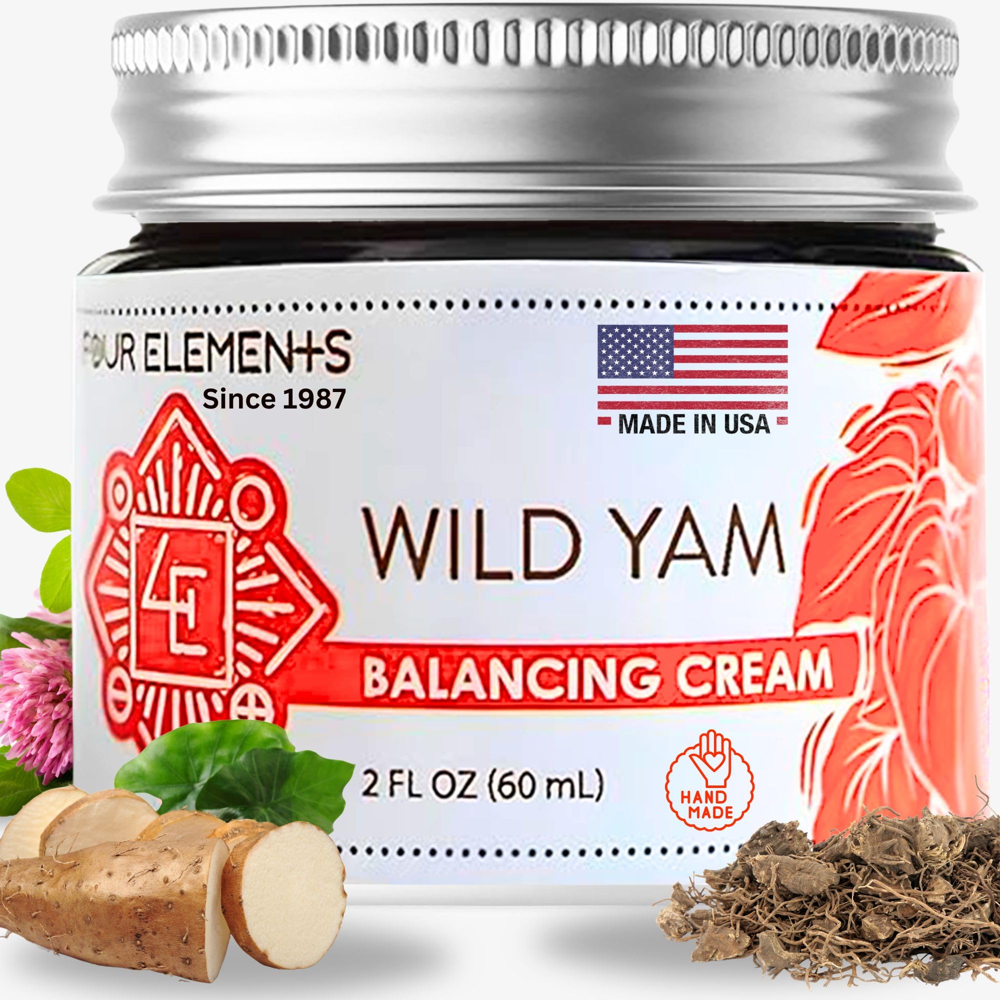 Four Elements 4E Wild Yam Balancing Cream 2 OZ — Award-Winning USA Made