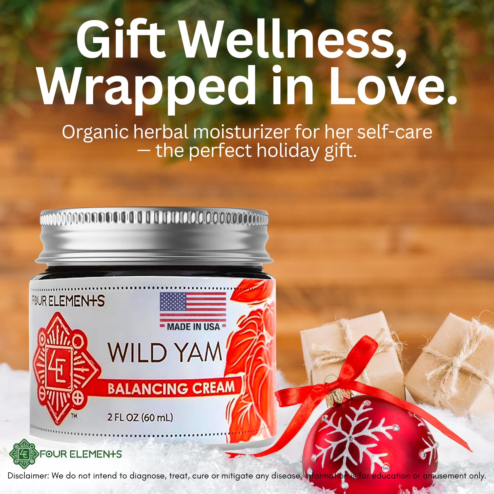 Four Elements 4E Wild Yam Balancing Cream 2 OZ — Award-Winning USA Made