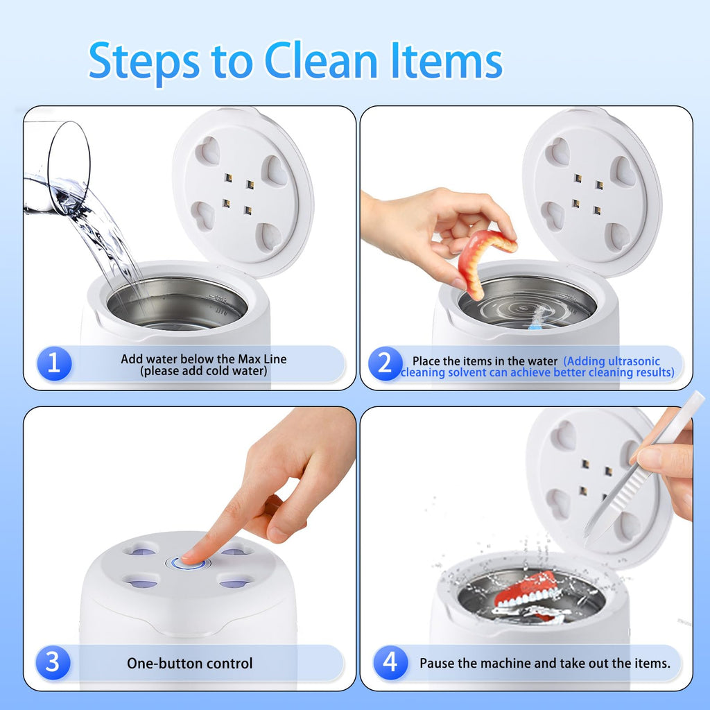 Ultrasonic Retainer Cleaner 42kHz | 250ml UV Cleaning Pod