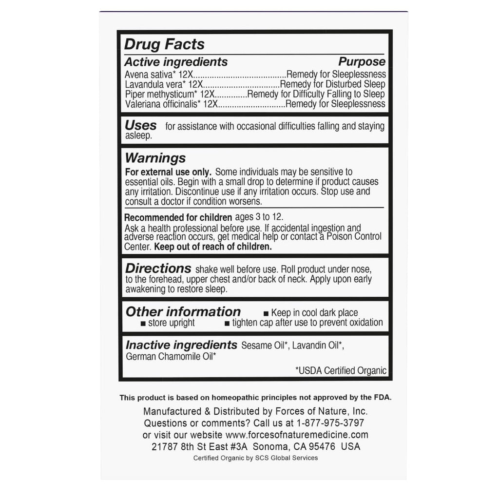 Forces of Nature Sleep Well for Kids – Organic Homeopathic Roll-On (4ml)