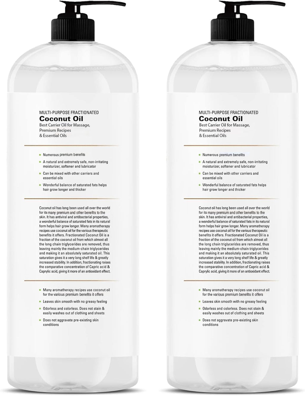 Majestic Pure Fractionated Coconut Oil – 16 fl oz (Pack of 2)