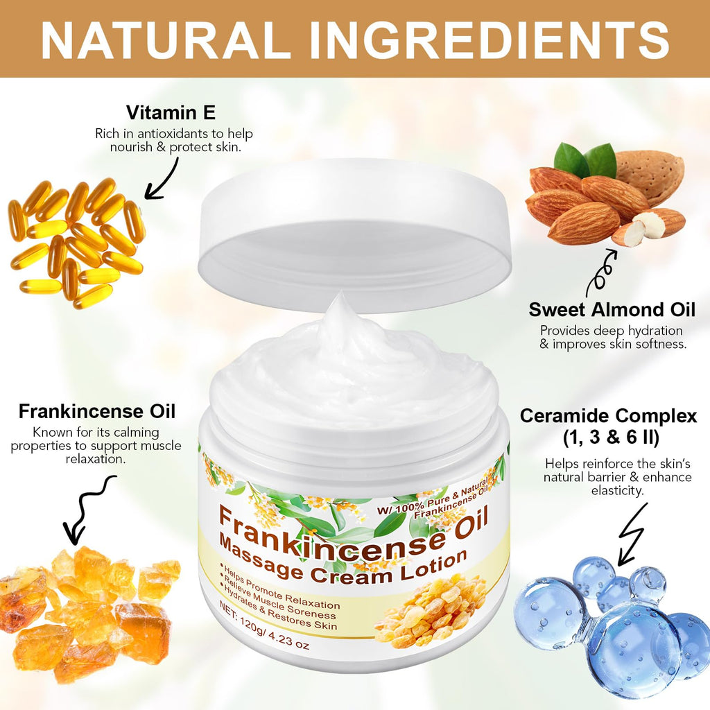 Frankincense Balm for Foot, Muscle & Joint Support | Deep Hydration, Anti-Aging & Anti-Oxidant | 4.23 oz (120 g)