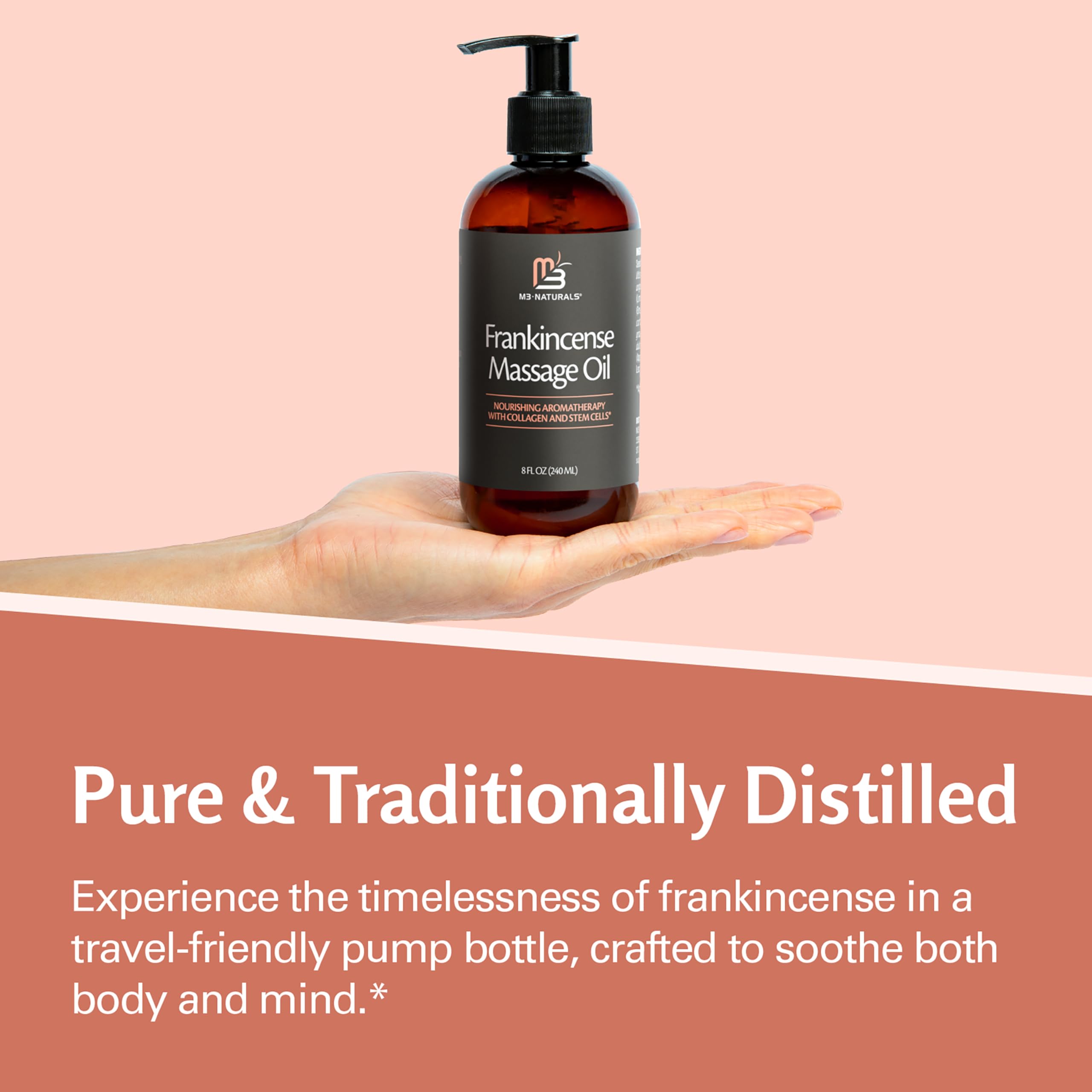 Frankincense Massage Oil for Scars, Stretch Marks & Fine Lines | M3 Naturals 8 oz