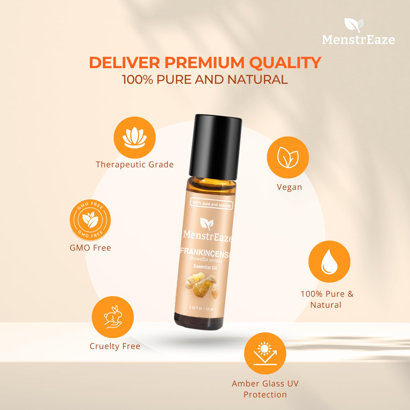 Frankincense & Grapeseed Essential Oil Roll-On – Therapeutic Grade Skincare & Mood Support, 10 ml