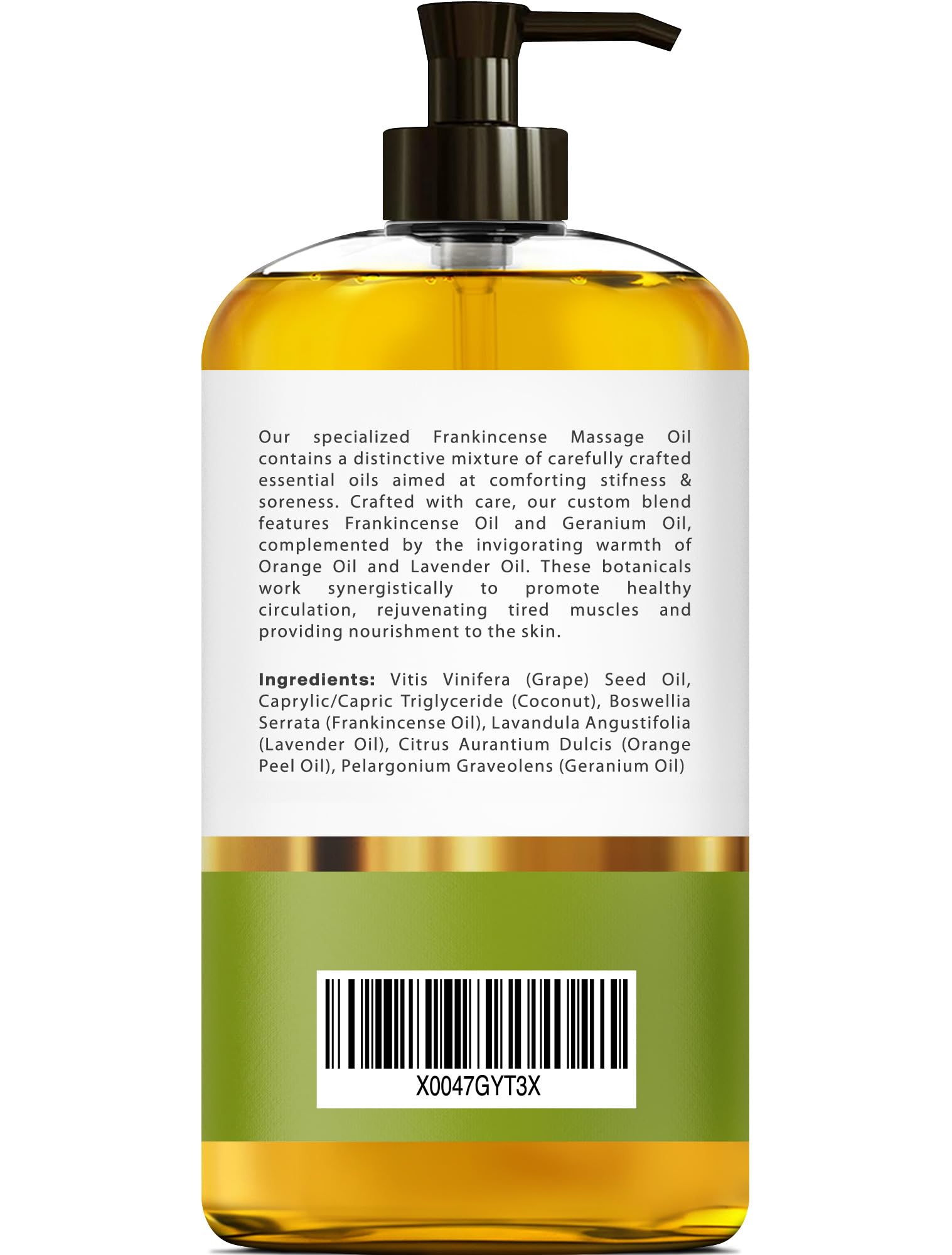 Frankincense Massage Oil – 100% Pure & Natural – 8 oz